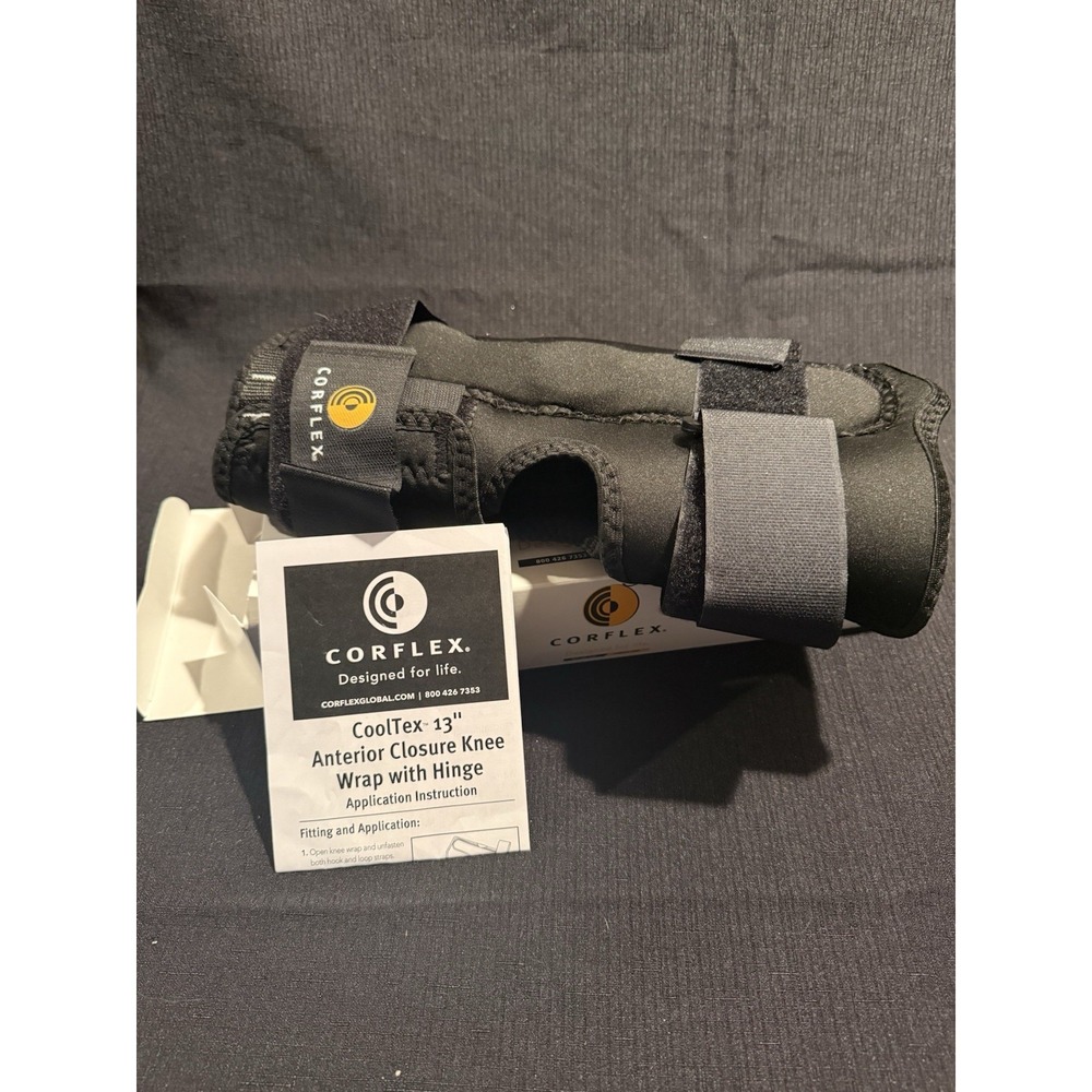 Corflex Cooltex 13in Anterior Closure Knee Wrap with Hinge 2XL Black 86-1306-000